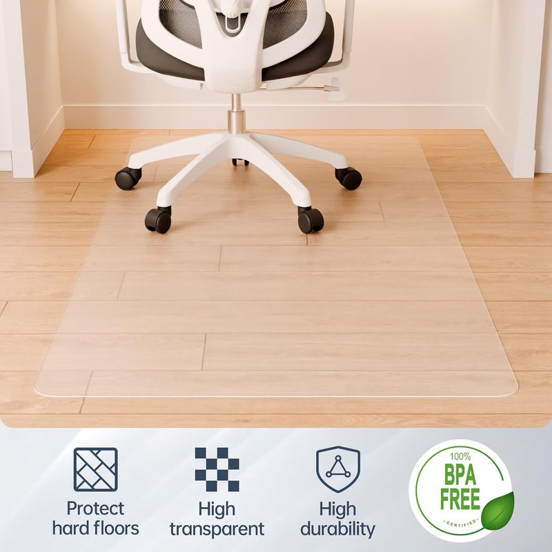 Futurwit Large Office Chair Mat for Hard Floors, 60" x 46" Hardwood Clear Protector for Desk Chair, Easy Glide Plastic Floor Mat for Office & Home (Rectangle) - Image 4